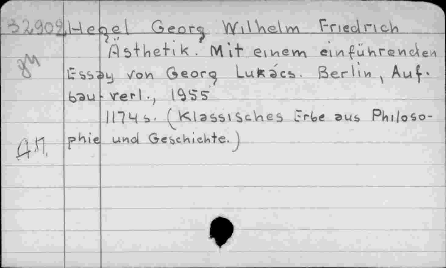 ﻿Г	G	Geor<^ W i \ V\<aÀ пл	Fried r\ с\л
		Л bHeh к . Mit einevv\ einführende*
	Css.	>çj Von Qeor^ LuK^Cb- Berlin Au|‘ • ve«' 1 •, l^S S
	b'àU	
		1ПЧь- ÇV^lasbi Sc-Vies J*<4»e aus Phi/o^o-
Л И		uncl GeseUieU+e*_^	
PH		
		
		
		
		
		